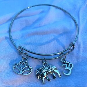 Brand New! Handmade! Adjustable Charm Bangle Bracelet!